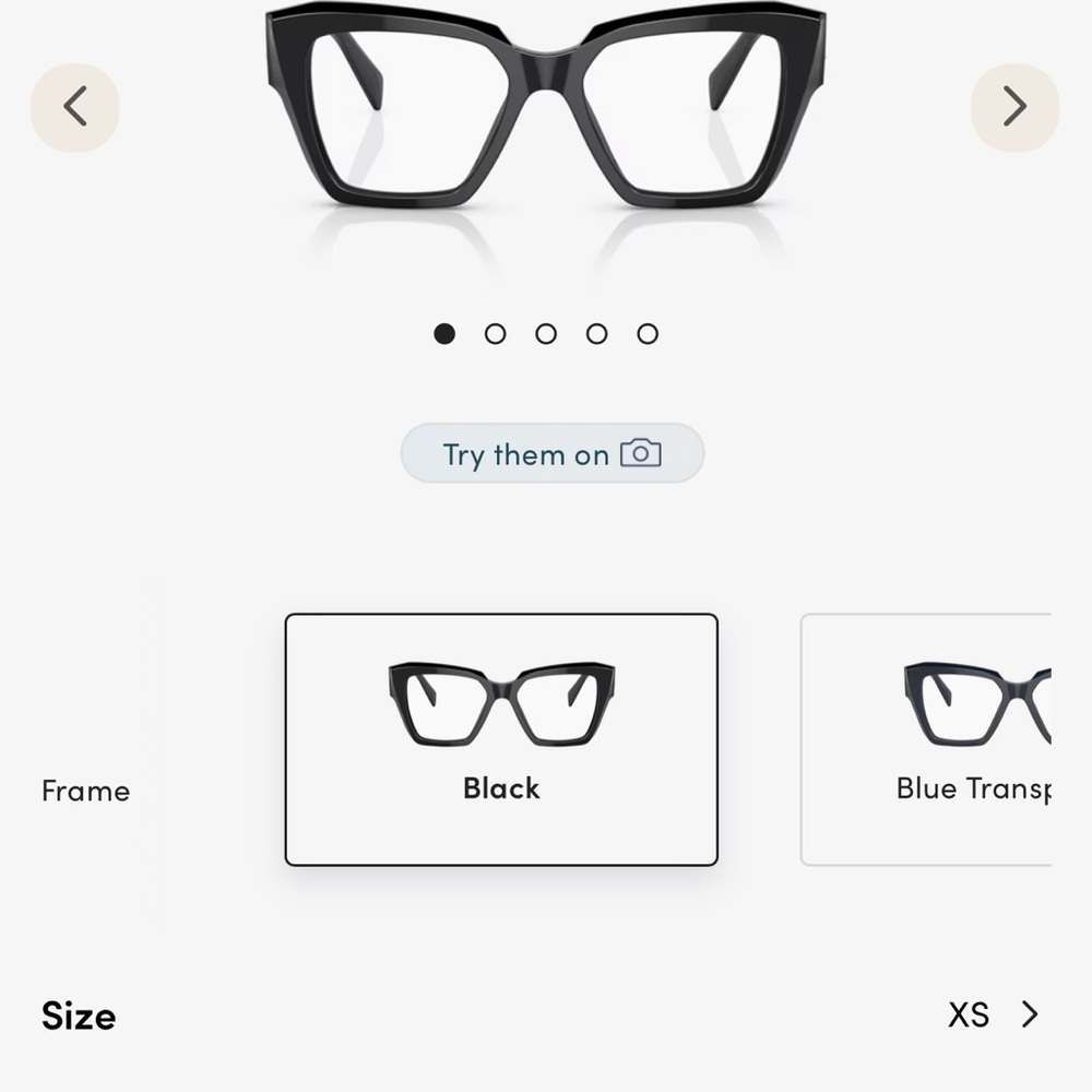 Prada glasses. BRAND NEW never worn. Size XS frame - Picture 2 of 3